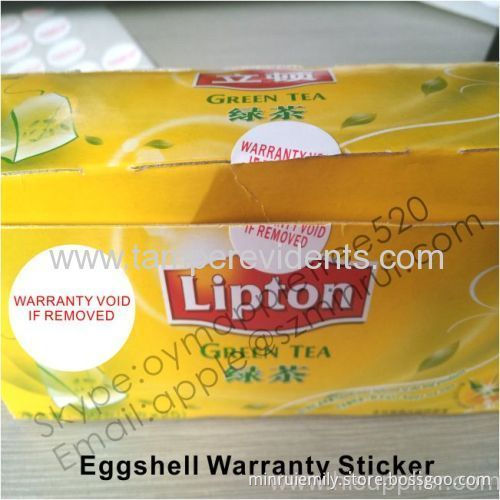 Simple Destructive Warranty Stickers,printed Red Ink On White Eggshell Sticker,warranty Void If Removed Sticker 